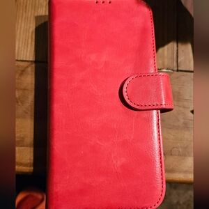 Elegant Red Leather Phone Case Fit Samsung S10 Plus